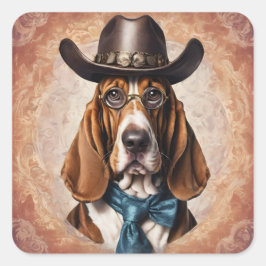 "Basset Hound in Hat and Tie" Sticker Sheet