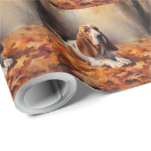 Basset Hound in herfstbladeren Herfst Inspire Cadeaupapier (Rol Hoek)