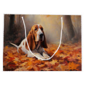Basset Hound in herfstbladeren Herfst Inspire Groot Cadeauzakje (Achterkant)
