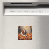 Basset Hound in herfstbladeren Herfst Inspire Magneet (Insitu (Vaatwasser))