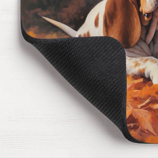 Basset Hound in herfstbladeren Herfst Inspire Muismat (Hoek)