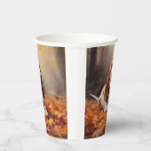 Basset Hound in herfstbladeren Herfst Inspire Papieren Bekers (Rechts)