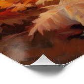 Basset Hound in herfstbladeren Herfst Inspire Perfect Poster (Hoek)