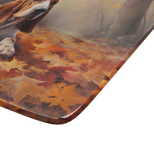 Basset Hound in herfstbladeren Herfst Inspire Snijplank (Hoek)
