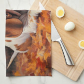 Basset Hound in herfstbladeren Herfst Inspire Theedoek (Quarter Fold)