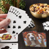 Basset Hound in het najaar Pokerkaarten (Insitu)