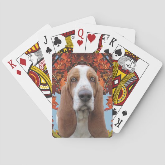 Basset Hound in het najaar Pokerkaarten (Achterkant)