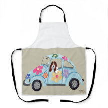 Basset Hound in Hippie-auto All-Over Print Schort