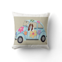 Basset Hound in Hippieauto
