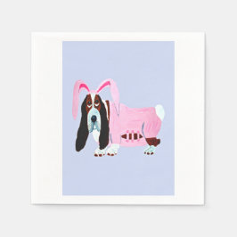 Basset Hound in konijnenpak Servet