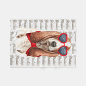 Basset Hound in Love with Dog's Name Fleece Deken (Voorkant (Horizontaal))