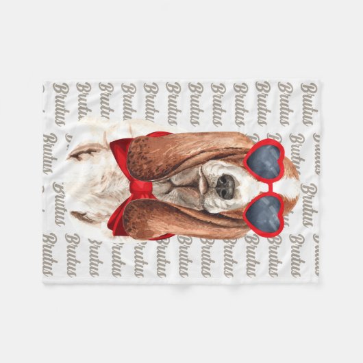 Basset Hound in Love with Dog's Name Fleece Deken (Voorkant (Horizontaal))