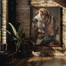 Basset Hound in Napolion kostuum