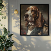 Basset Hound in Napolionkostuum Poster