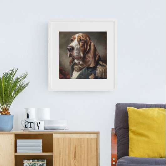Basset Hound in Napolionkostuum Poster