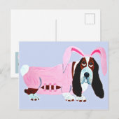 Basset Hound In Pink Bunny Suit Briefkaart (Voorkant / Achterkant)