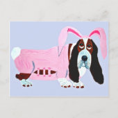 Basset Hound In Pink Bunny Suit Briefkaart (Voorkant)