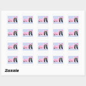 Basset Hound In Pink Bunny Suit Vierkante Sticker (Vel)