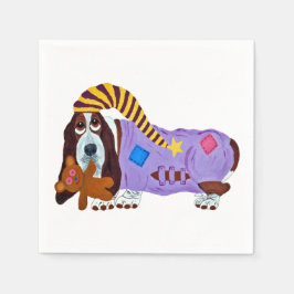 Basset Hound in pyjama met teddybeer Servet