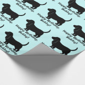 Basset Hound in Silhouette Name Cadeaupapier (Hoek)