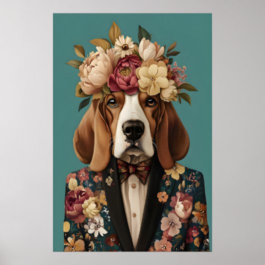 Basset Hound In Suit Poster, Basset Hound Poster (Voorkant)