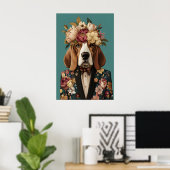 Basset Hound In Suit Poster, Basset Hound Poster (Thuiskantoor)