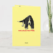 Basset hound inkt pen tekening gelukkige verjaarda kaart (Achterkant)