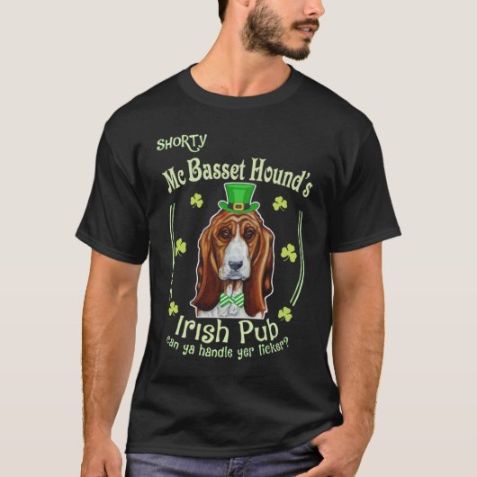 Basset Hound Irish Pub Basset Hound's Irish Pub T-shirt (Voorkant)