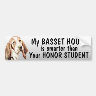 Basset Hound is slimmer dan eerling student - grap Bumpersticker