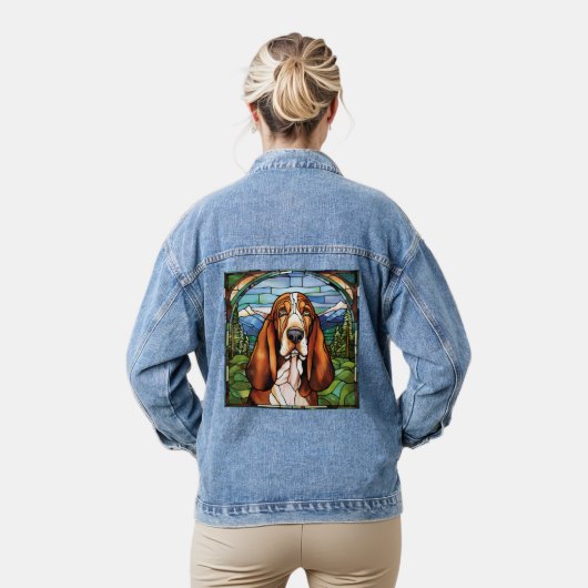 Basset Hound Jean Jas Denim Jacket (Model)