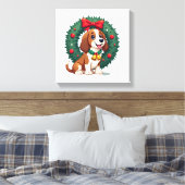 Basset Hound Jingle Bell Canvas Afdruk (Insitu (Slaapkamer))