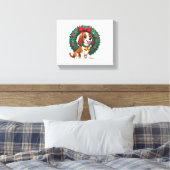 Basset Hound Jingle Bells hond Canvas Afdruk (Insitu (Slaapkamer))