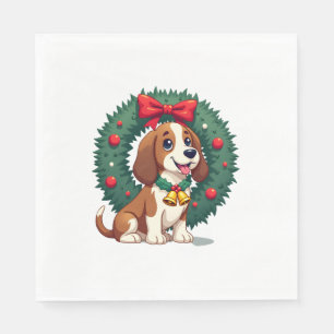 Basset Hound Jingle Bells hond Servet