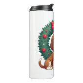 Basset Hound Jingle Bells hond Thermosbeker (Gedraaid links)