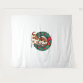 Basset Hound Jingle Bells hond Wandkleed (Voorkant (horizontaal))