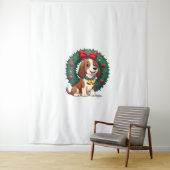 Basset Hound Jingle Bells hond Wandkleed (In situ)