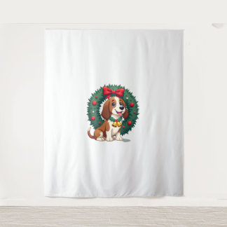 Basset Hound Jingle Bells hond Wandkleed