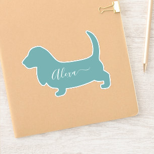 basset hound jouw naam sticker