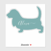 basset hound jouw naam sticker (Vel)