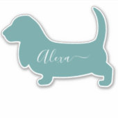 basset hound jouw naam sticker (Voorkant)