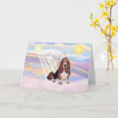 Basset Hound Kaart (Gele Bloem)