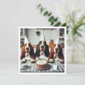 Basset Hound kaart, Basset Hound verjaardag Kaart (Staand voorkant)