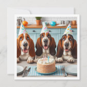 Basset Hound kaart, Basset Hound verjaardag Kaart (Voorkant)