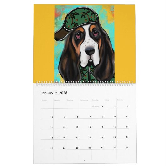 BASSET HOUND KALENDER (Jan 2026)