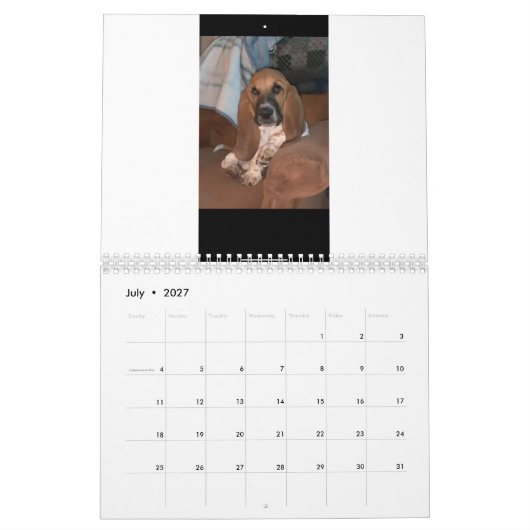 Basset Hound-kalender Kalender (Jul 2027)