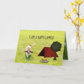 Basset Hound Kampeerder op verjaardagskaart Kaart (Gele Bloem)