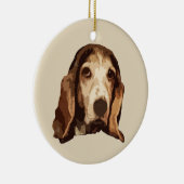 Basset Hound Keramisch Ornament (Rechts)