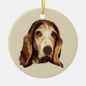 Basset Hound Keramisch Ornament (Voorkant)