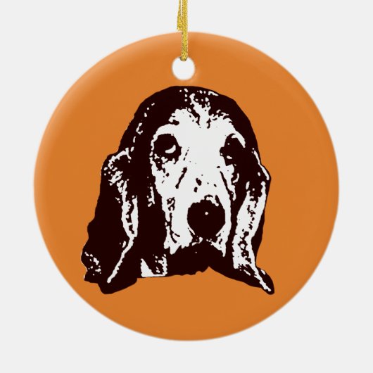 Basset Hound Keramisch Ornament (Achterkant)