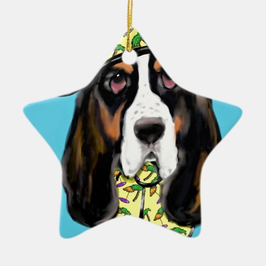 Basset Hound Keramisch Ornament (Voorkant)